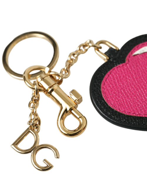 Dolce & Gabbana Stunning Gold and Pink Leather Women's Keychain