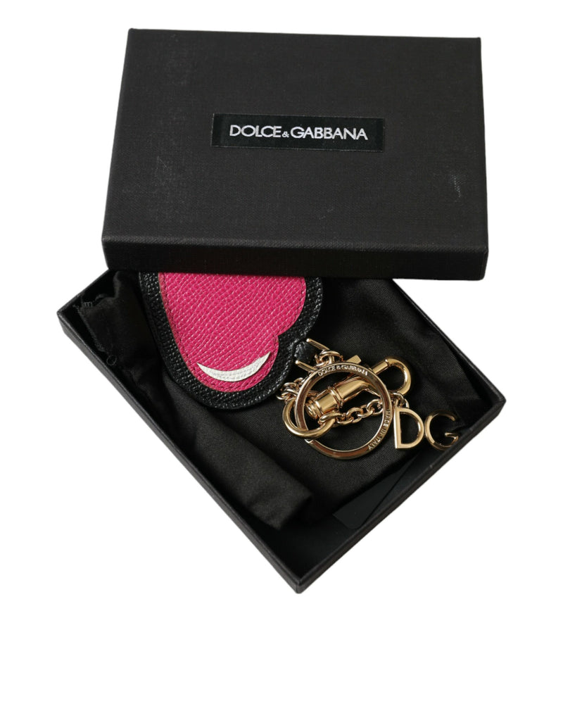 Dolce & Gabbana Stunning Gold and Pink Leather Women's Keychain