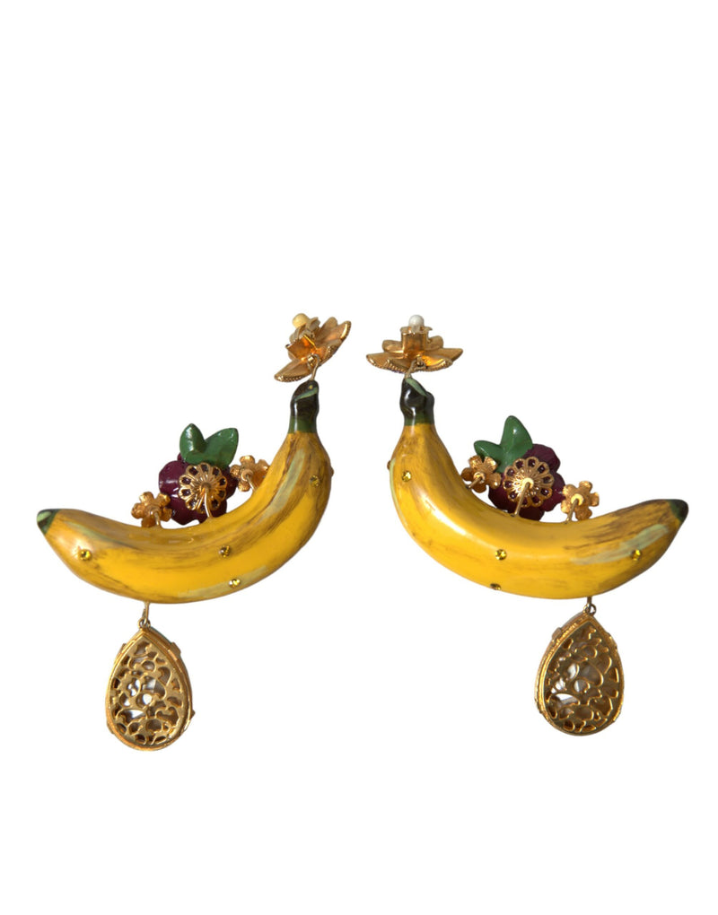 Dolce & Gabbana Chic Clip-on Banana Dangle Women's Earrings