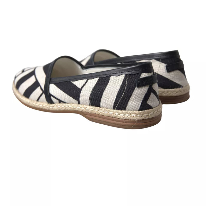 Dolce & Gabbana Elegant Striped Leather Men's Espadrilles