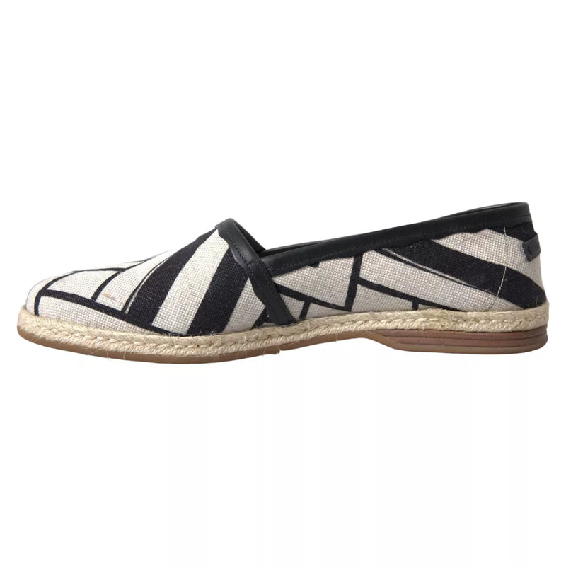 Dolce & Gabbana Elegant Striped Leather Men's Espadrilles