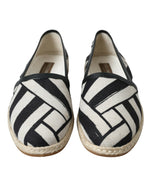 Dolce & Gabbana Chic Striped Luxury Leather Men's Espadrilles (Pre-Owned)