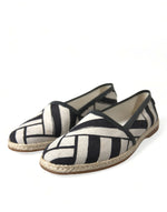 Dolce & Gabbana Chic Striped Luxury Leather Men's Espadrilles (Pre-Owned)