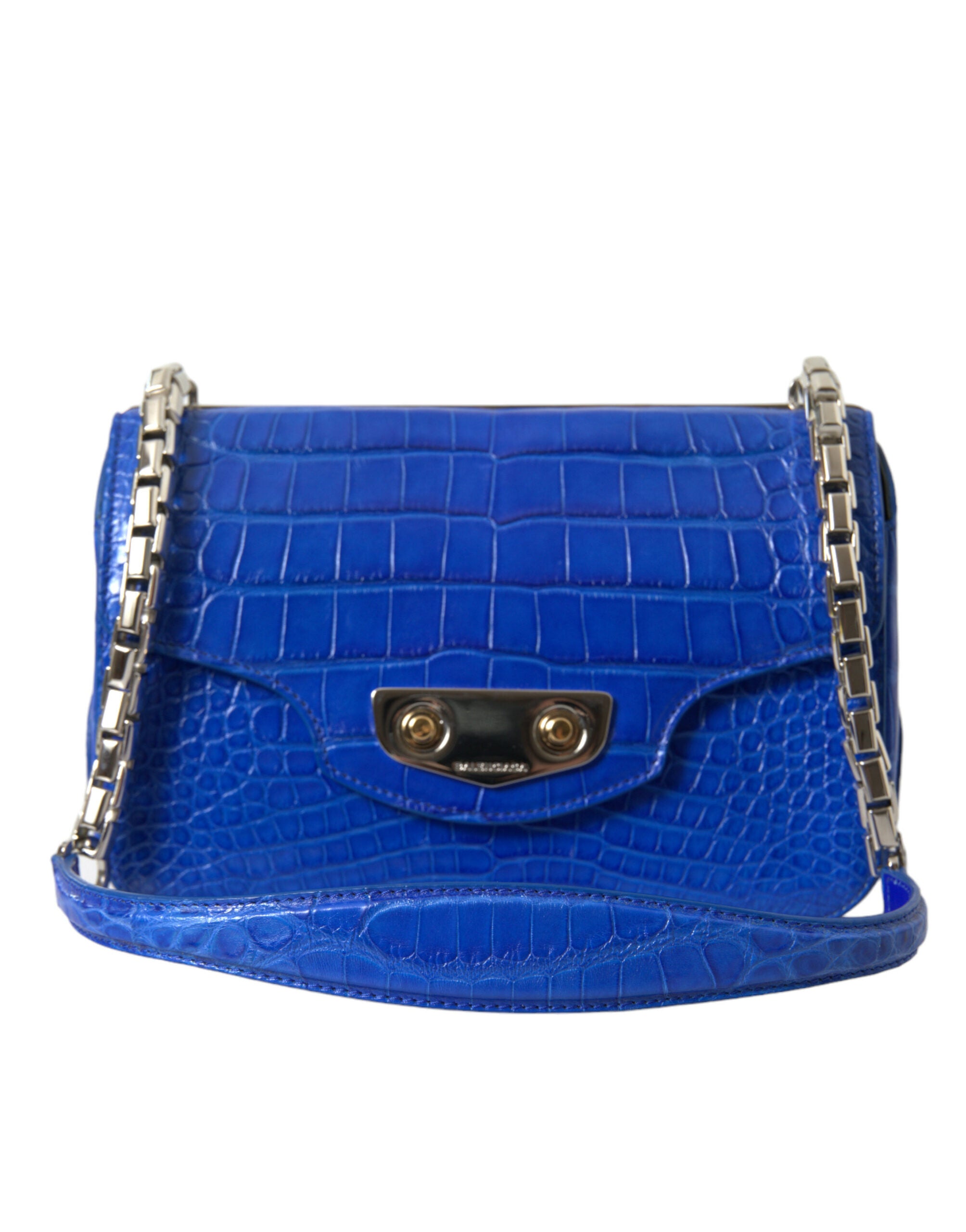 Balenciaga Alligator Skin Mini Shoulder Bag - Elegant Women's Blue