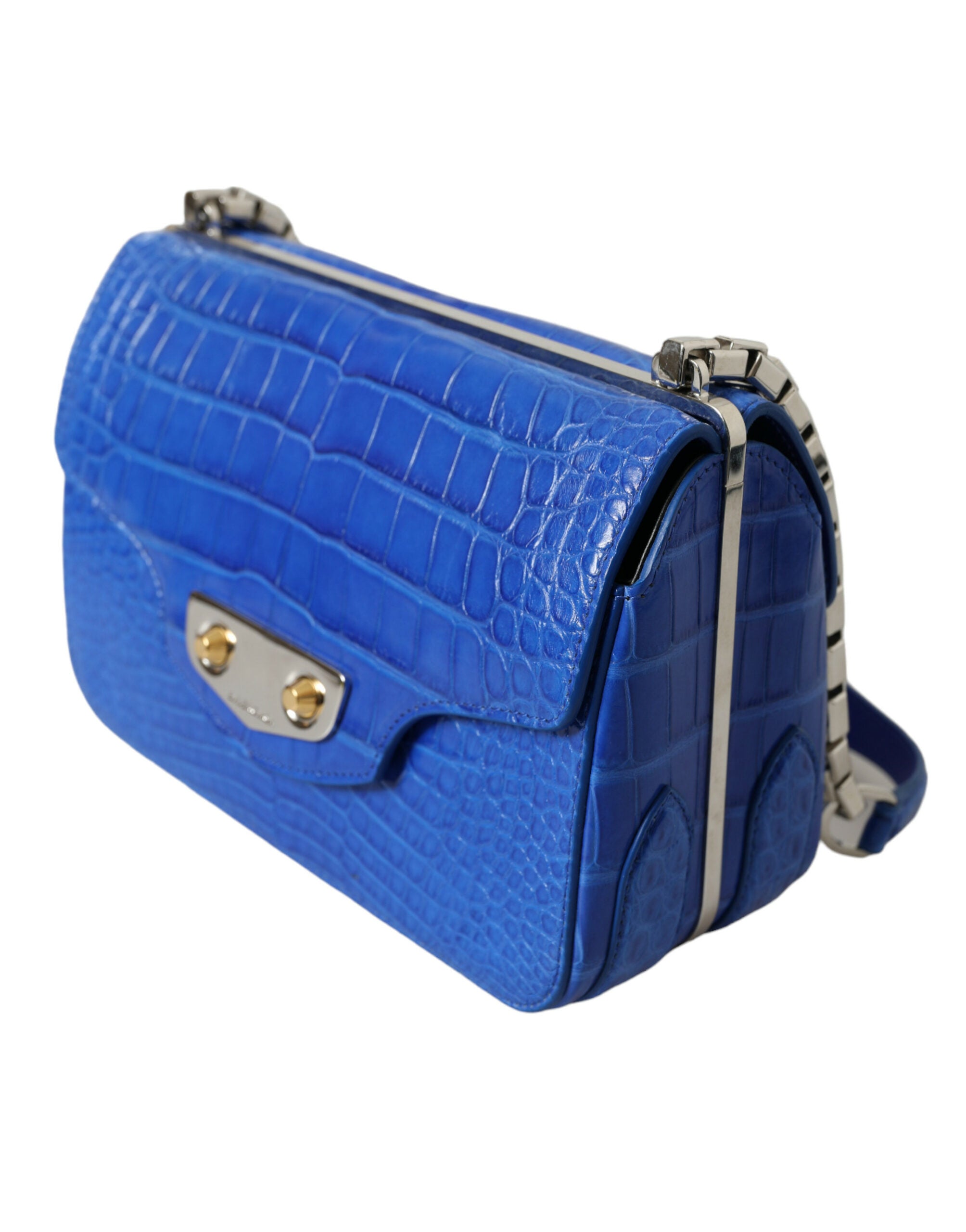 Balenciaga Alligator Skin Mini Shoulder Bag - Elegant Women's Blue