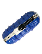 Balenciaga Electric Blue Crocodile Skin Women's Clutch