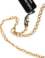 Dolce & Gabbana Gold Brass Chain Pearl Pendant Charm Women's Necklace