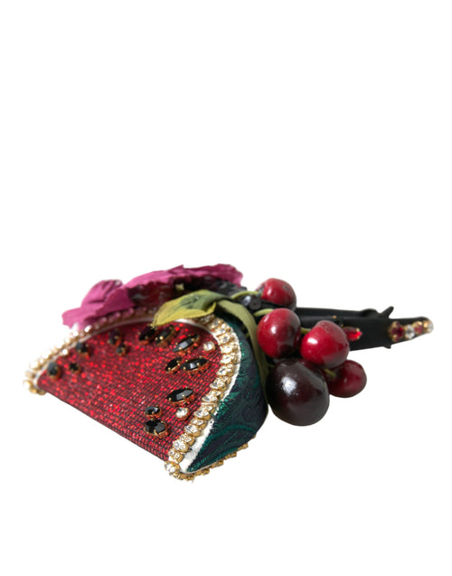 Dolce & Gabbana Red Watermelon Cherry Crystal Hairband Statement Women's Diadem