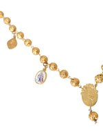 Dolce & Gabbana Gold Tone Chain Brass Beaded Statement Sicily Women's Necklace