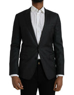 Dolce & Gabbana Black Stripe MARTINI Single Breasted Coat Men's Blazer