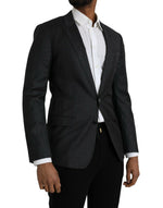 Dolce & Gabbana Black Stripe MARTINI Single Breasted Coat Men's Blazer