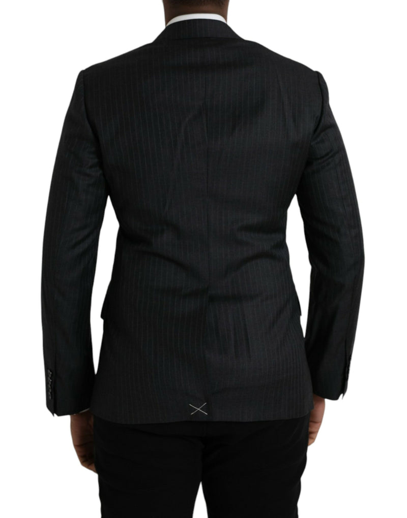 Dolce & Gabbana Black Stripe MARTINI Single Breasted Coat Men's Blazer