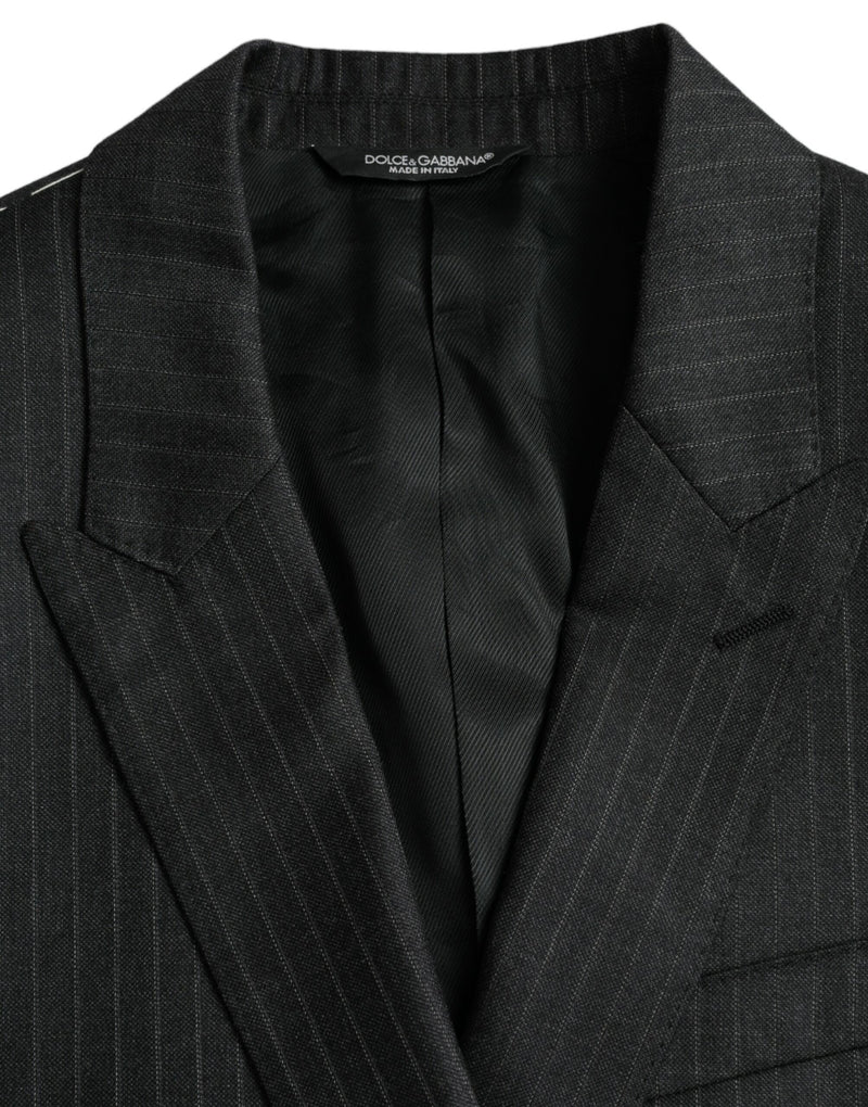 Dolce & Gabbana Black Stripe MARTINI Single Breasted Coat Men's Blazer