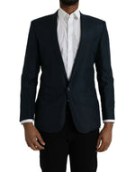 Dolce & Gabbana Blue MARTINI Shawl Single Breasted Men's Blazer