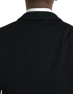 Dolce & Gabbana Black Wool Notch Single Breasted Coat Men's Blazer