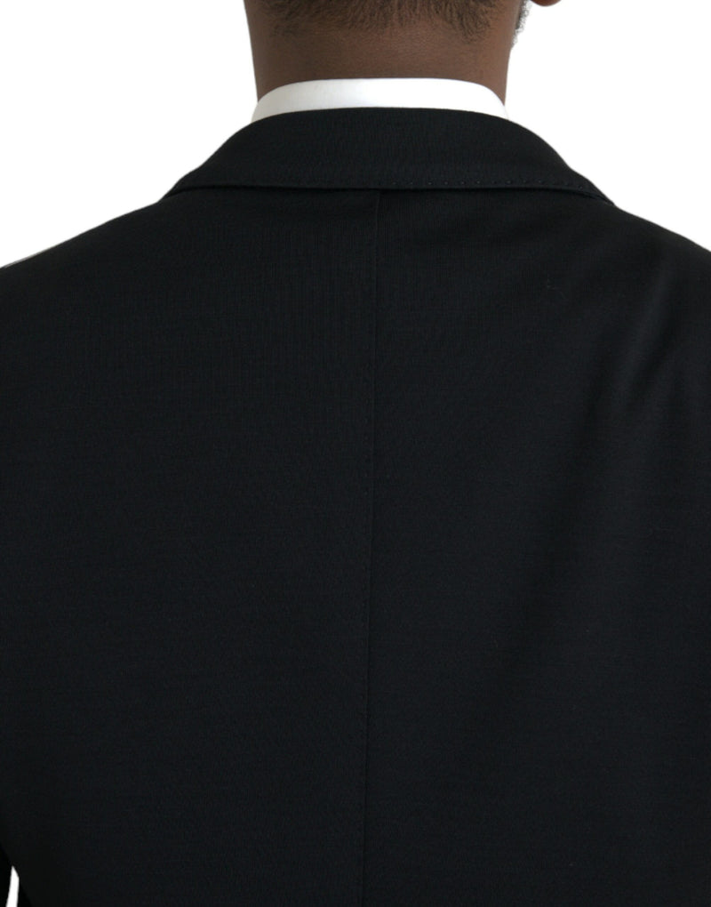 Dolce & Gabbana Black Wool Notch Single Breasted Coat Men's Blazer