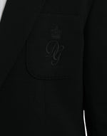 Dolce & Gabbana Black Wool Notch Single Breasted Coat Men's Blazer