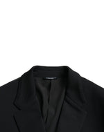 Dolce & Gabbana Black Wool Notch Single Breasted Coat Men's Blazer