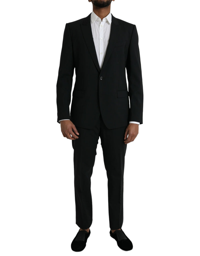 Dolce & Gabbana Black Wool MARTINI Formal 2 Piece Men's Suit