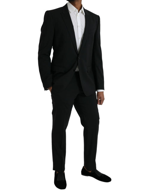 Dolce & Gabbana Black Wool MARTINI Formal 2 Piece Men's Suit