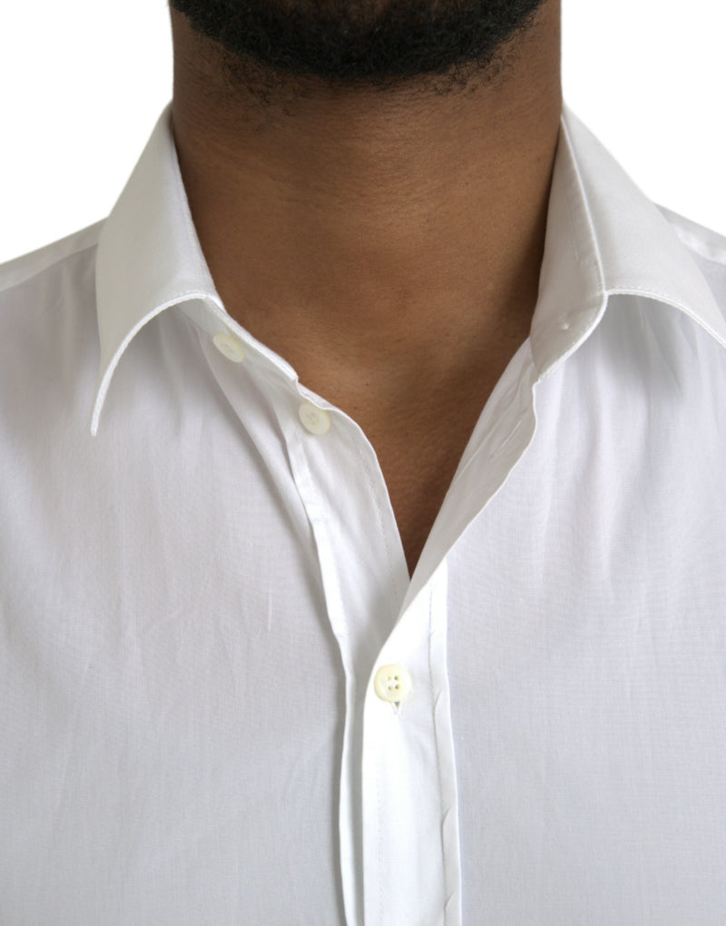 Dolce & Gabbana White Cotton Stretch Formal SICILIA Men's Shirt