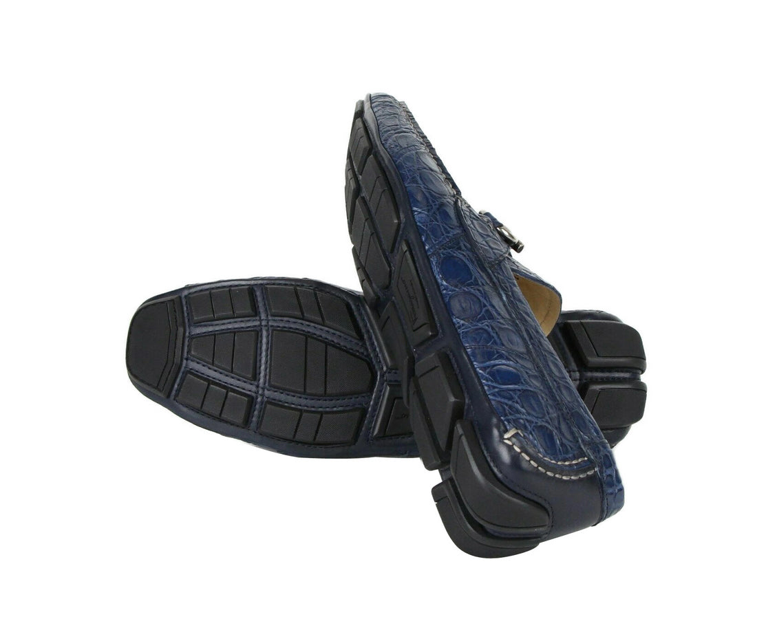 Crocodile satchel Salvatore Ferragamo Blue in Crocodile - 25689469