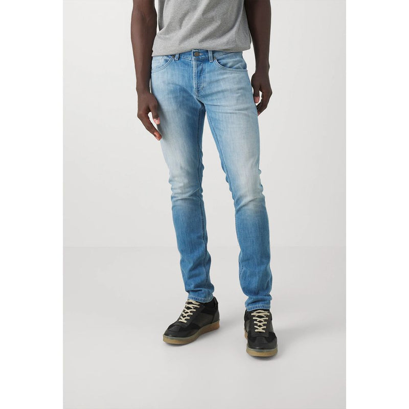 Dondup Sleek Light Blue Stretch Denim for Men's Men