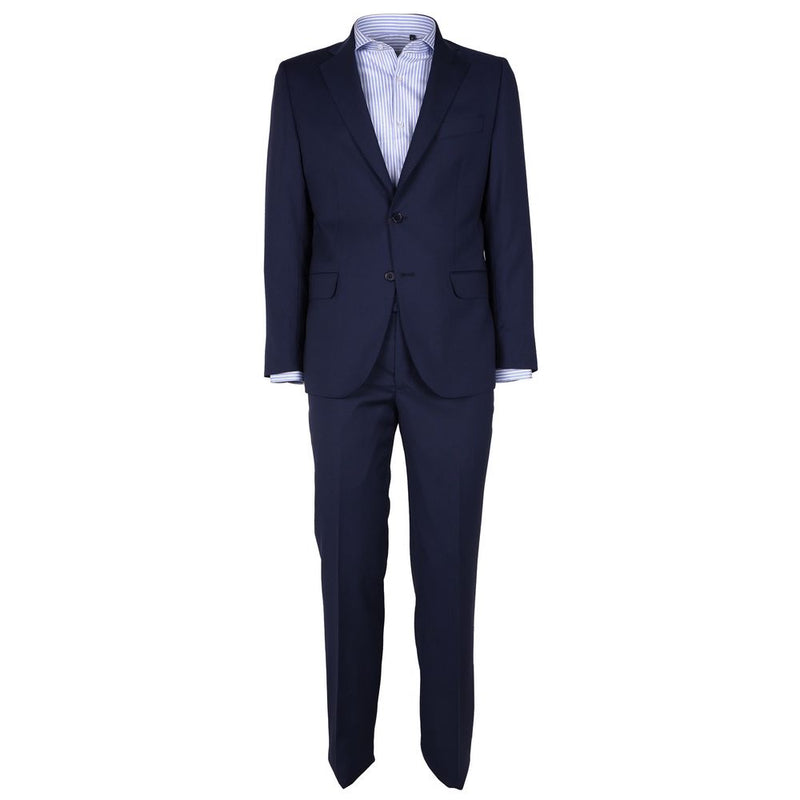 Made in Italy Elegant Men's Wool Suit in Classic Men's Blue