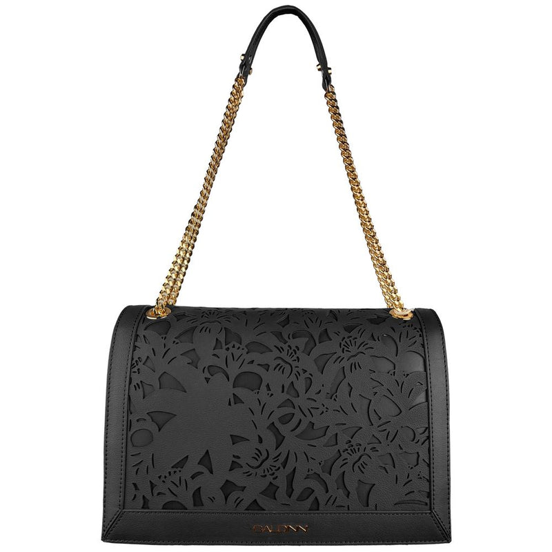 Baldinini Trend Elegant Floral Calfskin Shoulder Women's Bag