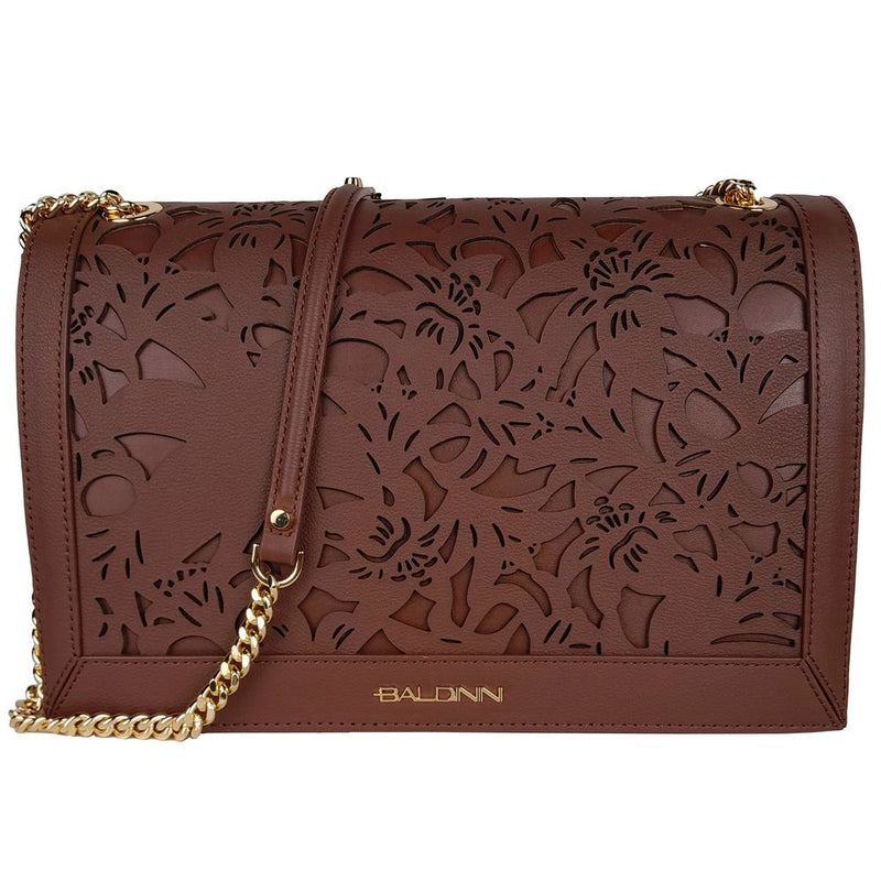 Baldinini Trend Elegant Floral Leather Shoulder Women's Bag