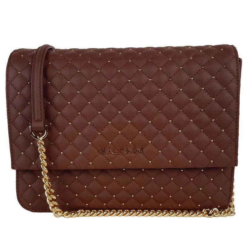 Baldinini Trend Chic Quilted Calfskin Shoulder Bag with Women's Studs