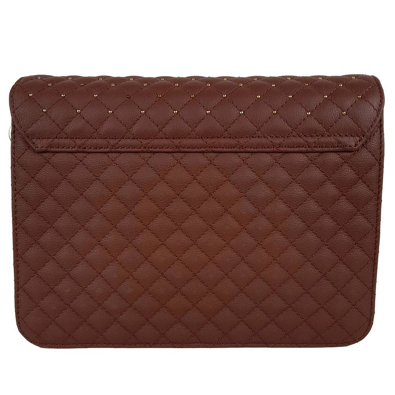 Baldinini Trend Chic Quilted Calfskin Shoulder Bag with Women's Studs