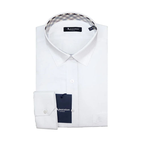 Aquascutum Elegant White Cotton Blend Men's Shirt