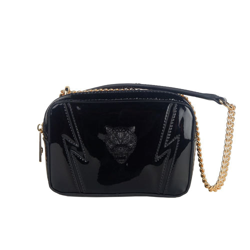 Plein Sport Elegant Black Chain Strap Shoulder Women's Bag