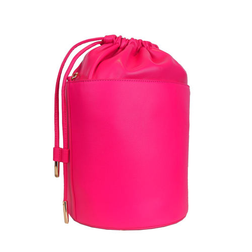 Ungaro Fuchsia Elegance Leather Bucket Women's Bag