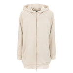 Imperfect Floral Back Print Beige Hoodie for Women's Women