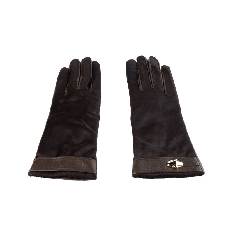 Cavalli Class Brown Lambskin Women Women's Glove