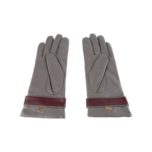 Cavalli Class Gray Lambskin Women Women's Glove