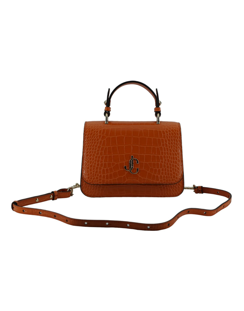 Jimmy Choo Orange Leather Top Handle and Shoulder Women's Bag