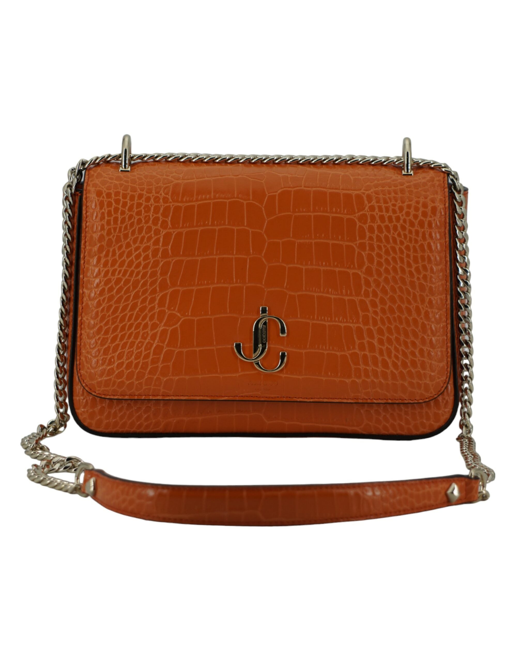 Jimmy Choo Amber Orange Leather Shoulder Women's Bag