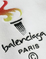 Balenciaga White Cotton Logo Hooded Pullover Sweatshirt Men's Sweater