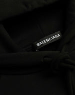 Balenciaga Black Cotton Logo Hooded Pullover Sweatshirt Men's Sweater