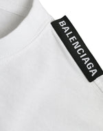 Balenciaga Off White Cotton Jersey Round Neck Men's T-shirt