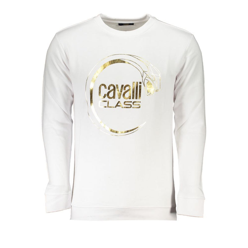 Cavalli Class White Cotton Men's Sweater