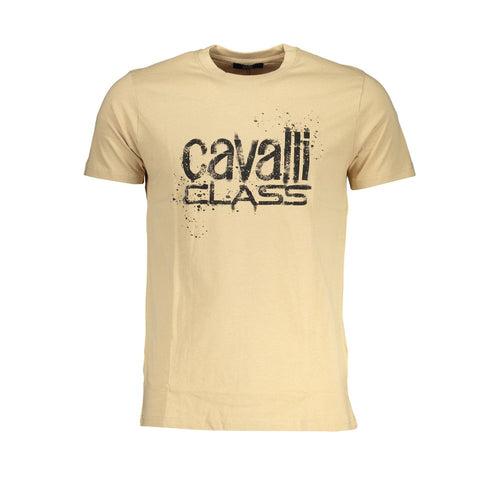 Cavalli Class Beige Cotton Men's T-Shirt