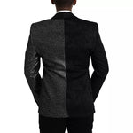 Dolce & Gabbana Black Silver Silk Single Breasted Coat Men's Blazer (Pre-Owned)