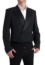 Dolce & Gabbana Black Double Breasted Cropped Blazer Men's SICILIA (Pre-Owned)