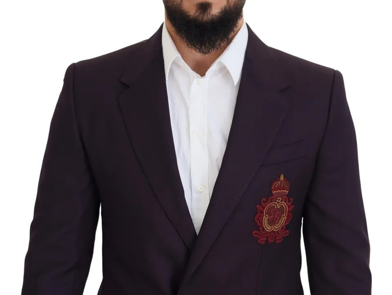 Dolce & Gabbana Purple Logo Single Breasted Wool Men's Blazer (Pre-Owned)