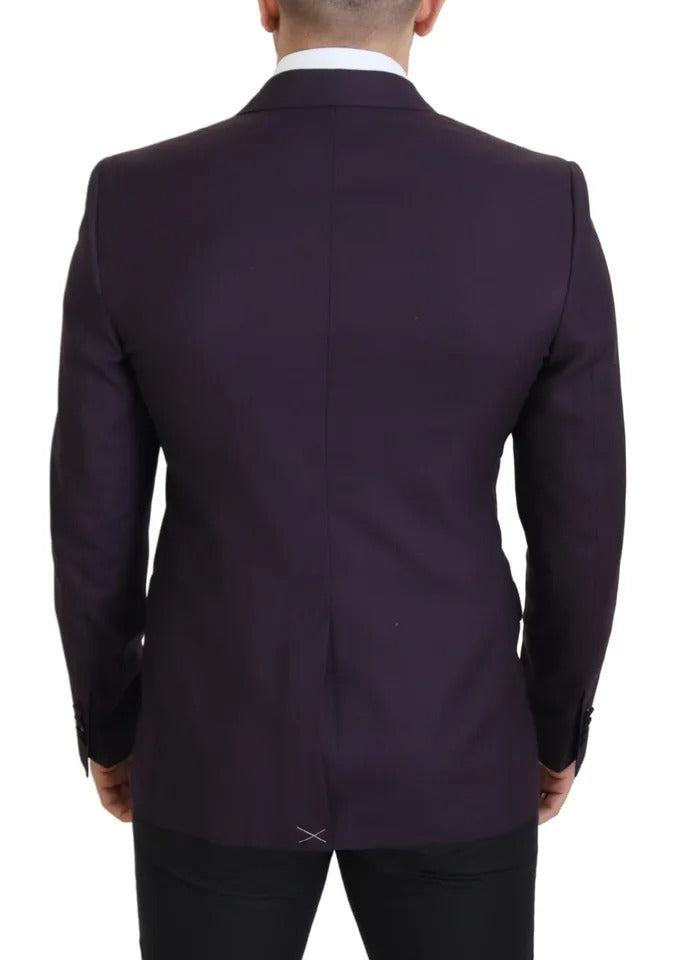 Dolce & Gabbana Purple Logo Single Breasted Wool Men's Blazer (Pre-Owned)