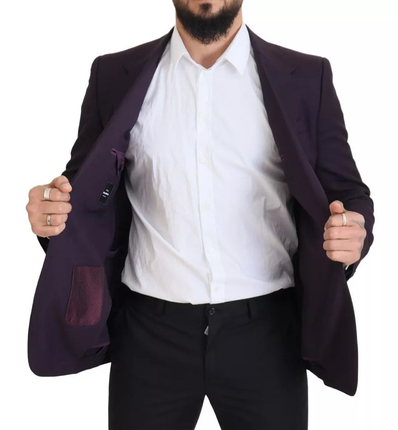 Dolce & Gabbana Purple Logo Single Breasted Wool Men's Blazer (Pre-Owned)